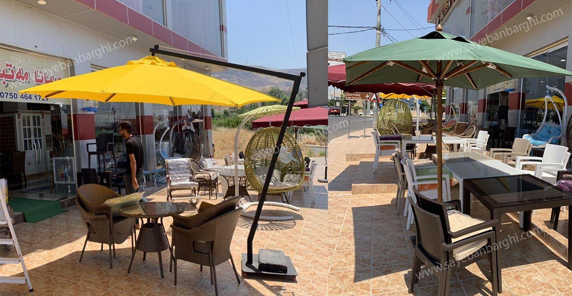 سایبان چتری برای فروشگاه مبلمان در اربیل