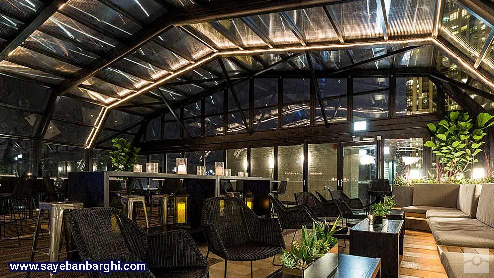 سقف متحرک رستوران- مناسب برای دوران کرونا